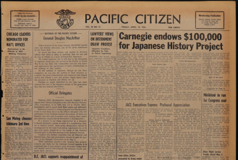 Pacific Citizen, Vol. 58, Vol. 15 (April 10, 1964) (ddr-pc-36-15)