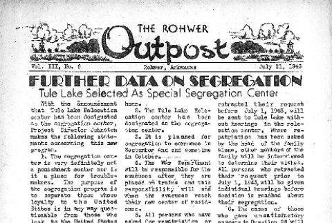 Rohwer Outpost Vol. III No. 6 (July 21, 1943) (ddr-densho-143-81)
