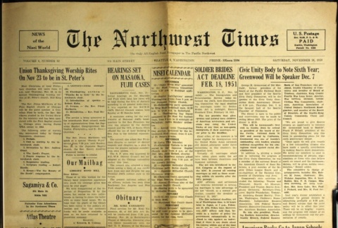 The Northwest Times Vol. 4 No. 92 (November 18, 1950) (ddr-densho-229-254)