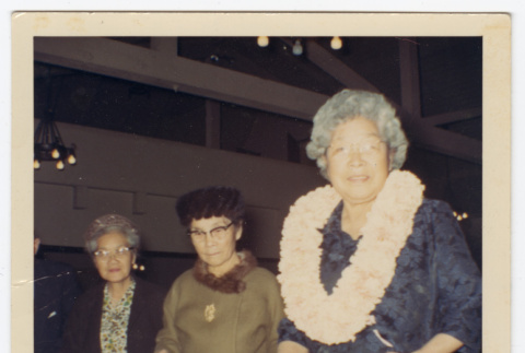 Three women at a buffet (ddr-densho-433-570)