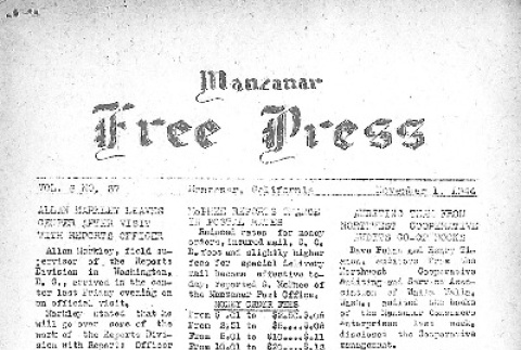 Manzanar Free Press Vol. 6 No. 37 (November 1, 1944) (ddr-densho-125-285)