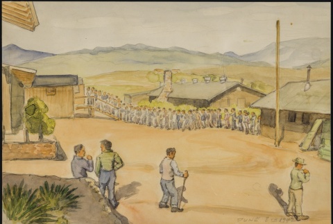 Painting of the mess hall line (ddr-manz-2-18)