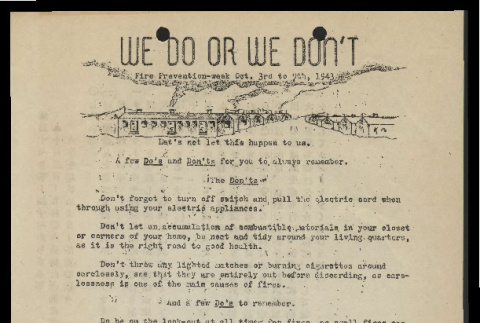 We do or we don't: fire prevention-week Oct. 3rd to 9th, 1943 (ddr-csujad-55-1094)