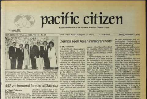 Pacific Citizen, Vol. 101 No. 21 (November 22, 1985) (ddr-pc-57-46)