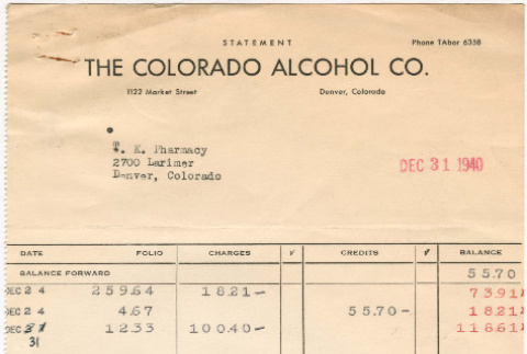 Invoice from the Colorado Alcohol Co. (ddr-densho-319-506)