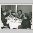 Five people at dinner table (ddr-densho-293-194)
