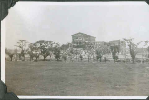 Ruins of building with trees in foreground (ddr-ajah-2-677)