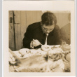 Man at table eating noodles (ddr-densho-426-1697)