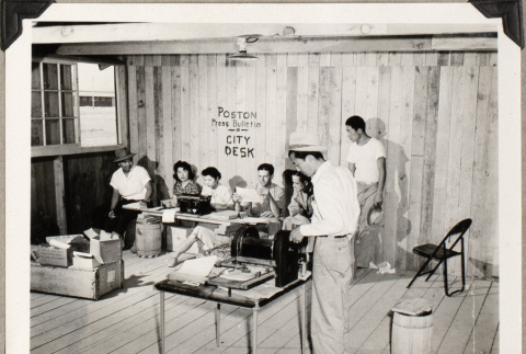 Newspaper office at Poston (ddr-densho-587-85)