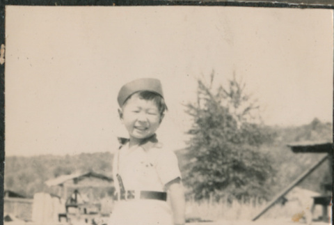 Boy and dog (ddr-densho-523-83)