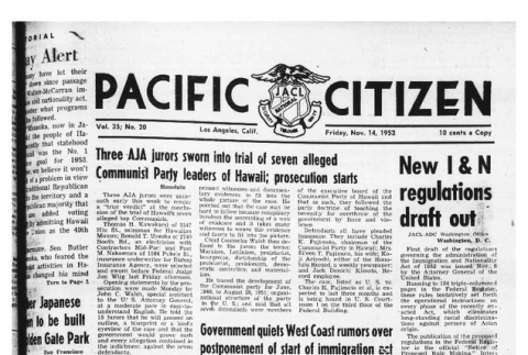 The Pacific Citizen, Vol. 35 No. 20 (November 14, 1952) (ddr-pc-24-46)