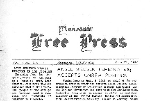 Manzanar Free Press Vol. 6 No. 106 (June 27, 1945) (ddr-densho-125-351)