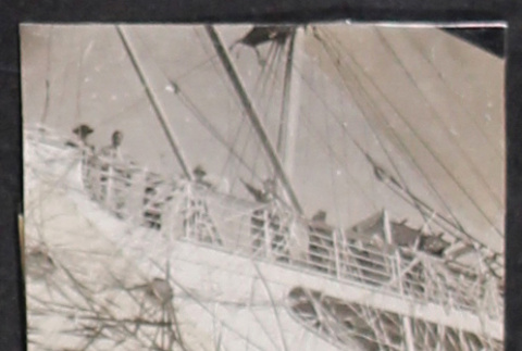 Passengers on deck with streamers (ddr-densho-468-339)