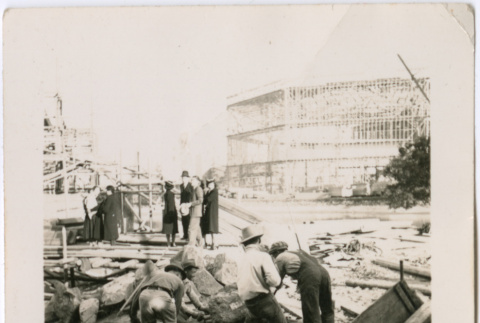 Laborers working at a construction site (ddr-densho-377-1621)