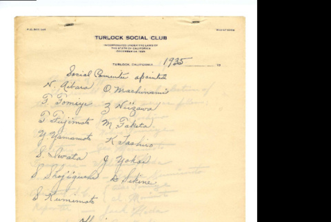 Social committee appointed (ddr-csujad-46-45)