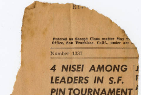 Clipping about San Francisco bowling tournament (ddr-densho-422-520)