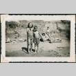 Two children pose at the beach (ddr-densho-321-224)