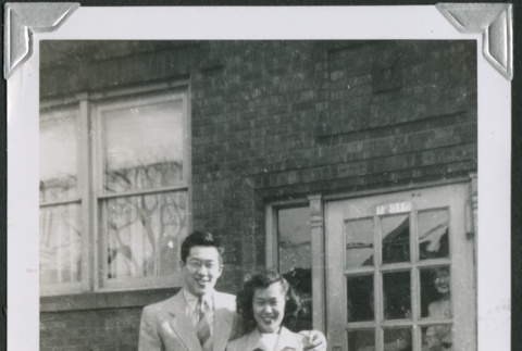 A couple in front of a building (ddr-densho-298-145)