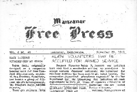 Manzanar Free Press Vol. 6 No. 45 (November 29, 1944) (ddr-densho-125-293)