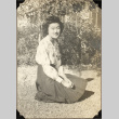 Woman kneeling on lawn (ddr-densho-587-93)