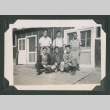 Six men outside barrack (ddr-densho-471-71)