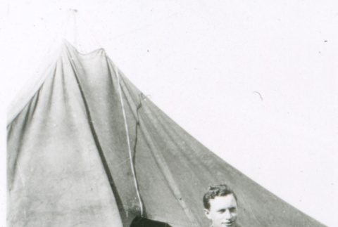 Soldier and tent (ddr-densho-1007-772)