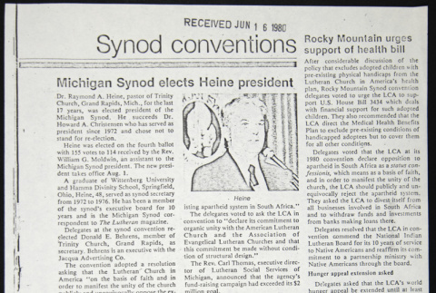 Clipping on Synod conventions (ddr-chijacl-1-137)