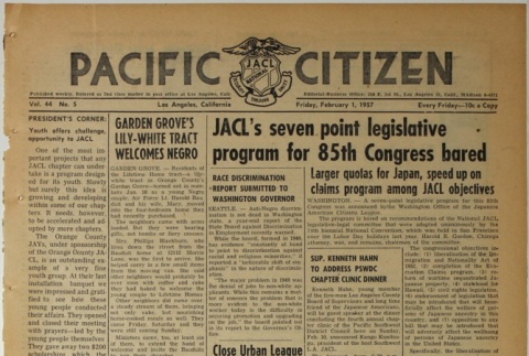 Pacific Citizen, Vol. 44, No. 5 (February 1, 1957) (ddr-pc-29-5)
