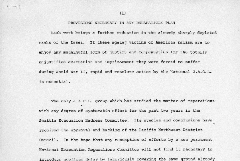 Provisions Necessary in Any Reparations Plan (ddr-densho-274-145)