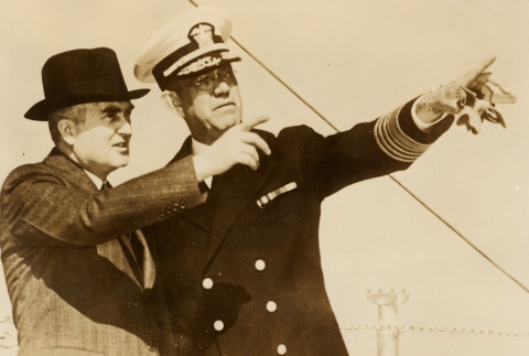 Charles Edison and Admiral James Richardson observing exercises (ddr-njpa-1-248)