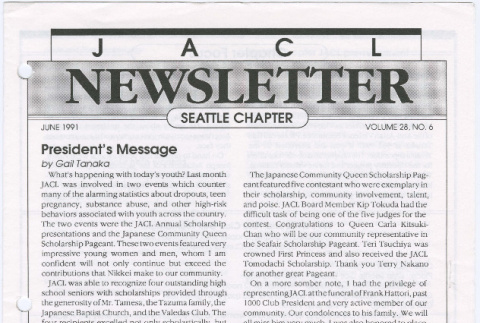 Seattle Chapter, JACL Reporter, Vol. 28, No. 6, June 1991 (ddr-sjacl-1-532)