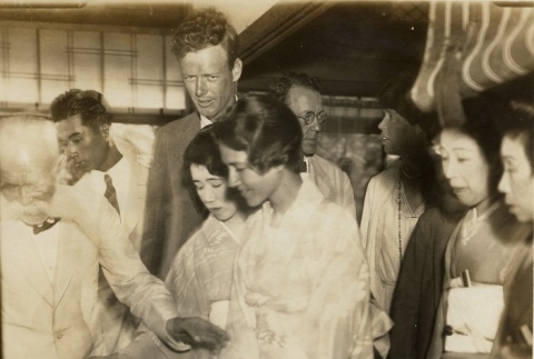 Charles Lindbergh and Anne Lindbergh wearing a kimono (ddr-njpa-1-1172)
