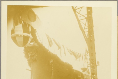Photograph of anchors and decorations on a ship's bow (ddr-njpa-13-477)