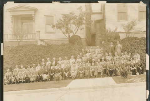 Group photo in front of a building (ddr-densho-321-828)