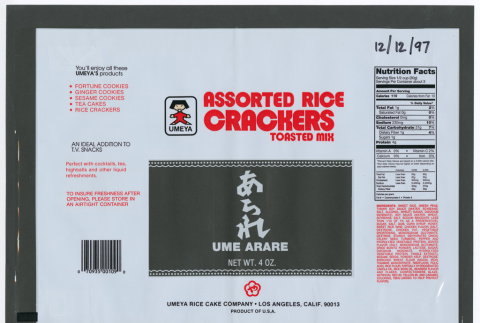 Assorted Rice Crackers Toasted Mix Ume Arare (ddr-densho-499-150)