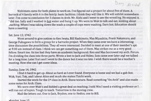 Partial Transcription for Diary (ddr-densho-329-950) (ddr-densho-329-1226)