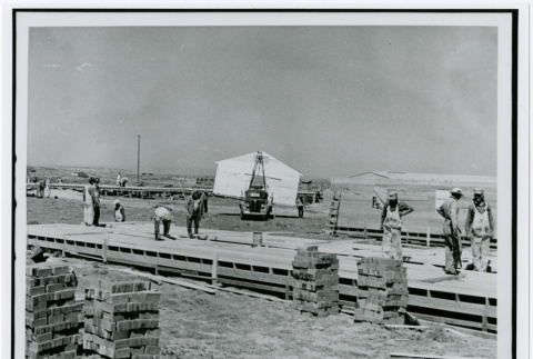 View of Carpenters at Hart (sic) Mountain Relocation Camp, c. 1941 (ddr-densho-122-744)