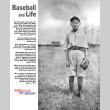 Document with photo of Gus Kinoshita as a boy in baseball uniform, titled Baseball and Life (ddr-ajah-5-82)