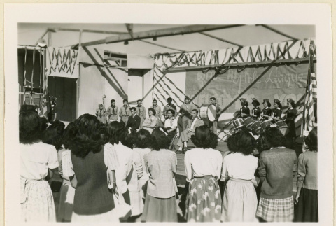 Girls League at an amphitheater (ddr-densho-37-1119)