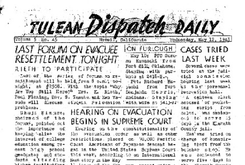 Tulean Dispatch Vol. 5 No. 45 (May 12, 1943) (ddr-densho-65-361)