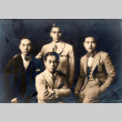 Portrait of four young men in suits (ddr-densho-474-161)
