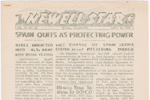 The Newell Star, Vol. II, No. 13 (March 30, 1945) (ddr-densho-284-62)