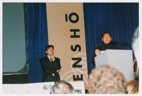 Tom Ikeda listening to Scott Oki speak (ddr-densho-506-50)