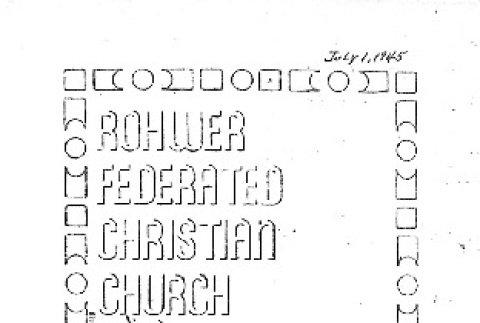 Rohwer Federated Christian Church bulletin (July 1, 1945) (ddr-densho-143-355)