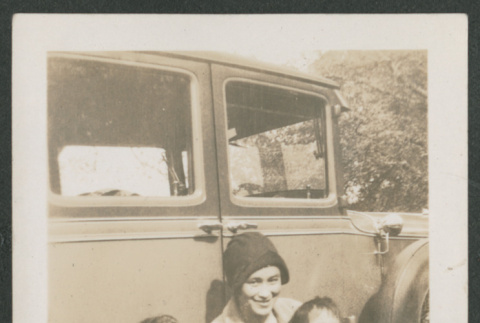 family photo on car (ddr-densho-378-582)
