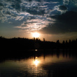 Sunrise or sunset over the lake (ddr-densho-336-387)