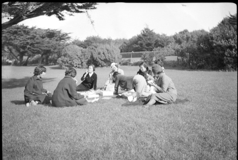 Eight women at a picnic (ddr-densho-426-1765)