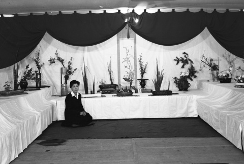 Ikebana exhibit in camp (ddr-fom-1-123)