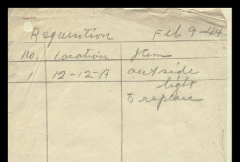 Requisition from Block 12 to Engineering Division, Heart Mountain (ddr-csujad-55-733)