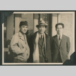Three men pose in front of residence (ddr-densho-397-297)